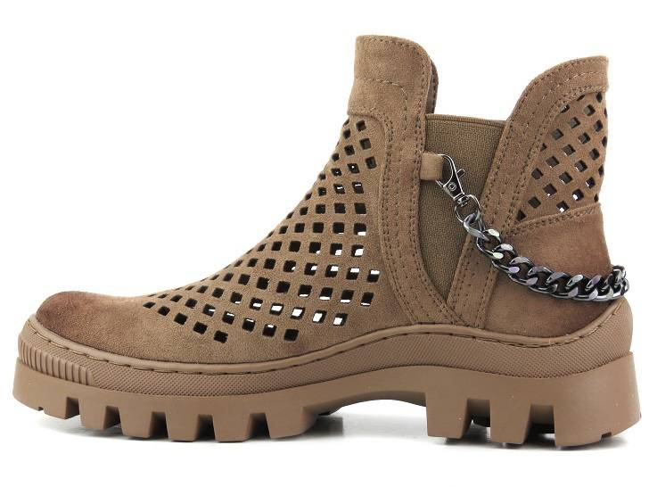 Dámské jarní, prolamované pracovní boty - Potocki 23-12028BR, hnědé