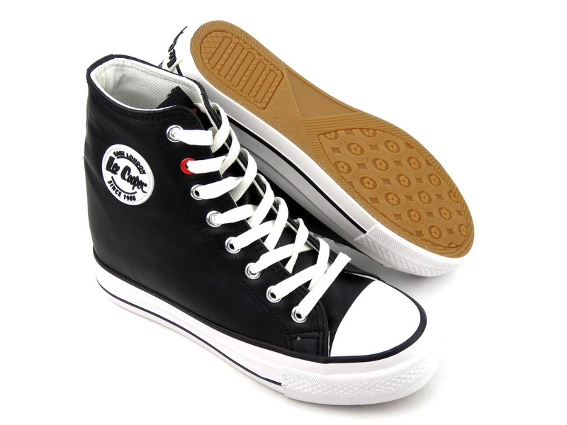 Dámské tenisky se skrytým klínem - LEE COOPER LCJ-21-48-0701L, černé
