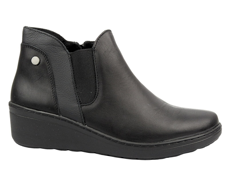 Elegantní dámské boty na platformě - HELIOS Comfort 596, černá