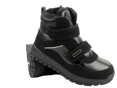 Sněhule, dětské boty na suchý zip AMERICAN CLUB ES 142/23, černé