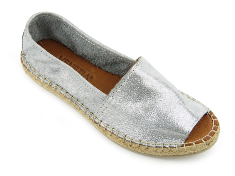 Dámské espadrilky s otevřenou špičkou - VENEZIA 031850218, stříbrná