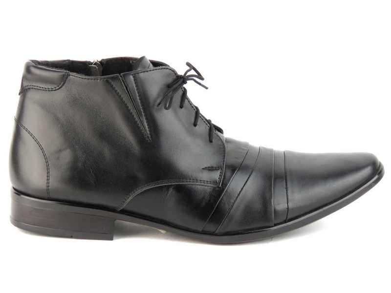 Elegantní pánské boty z lícové kůže - Moskała 254, černá