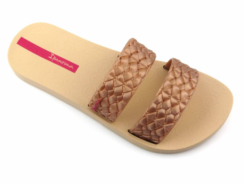 Pohodlné dámské tobogány se zapletenými pásky - Ipanema 83243, metalická růžová