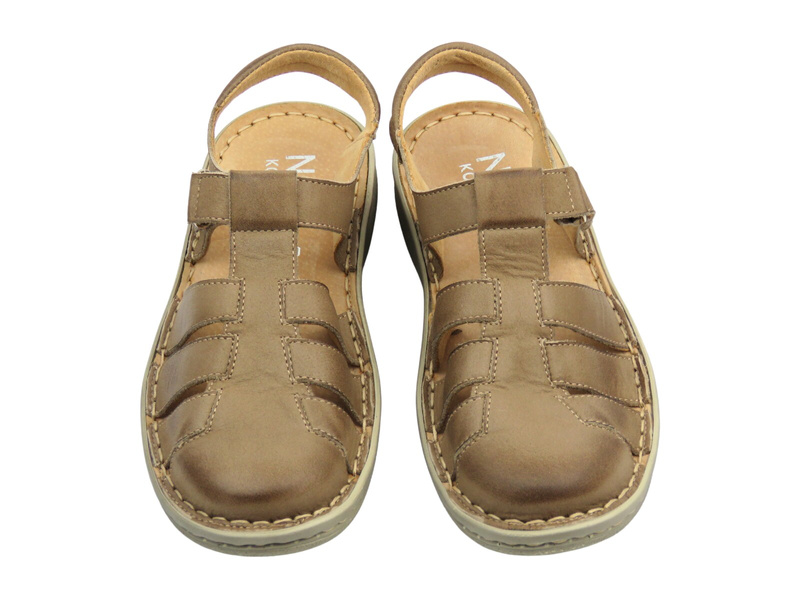 Kožené dámské sandály béžové Nika Komfort 1426