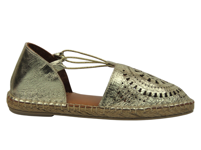 Prolamované polobotky, dámské baleríny - Ravini LB-V 206 12, zlaté