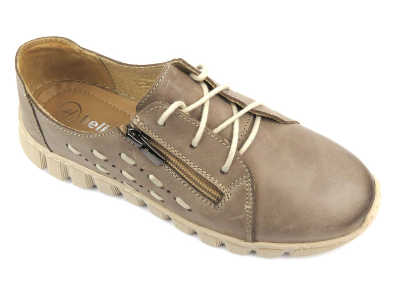 Pohodlná dámská kožená polobotka - Helios 422, béžová