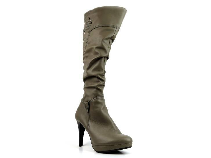 Dámské kožené kozačky na podpatku - ZYCH & STASZEWSKI 2213, šedé