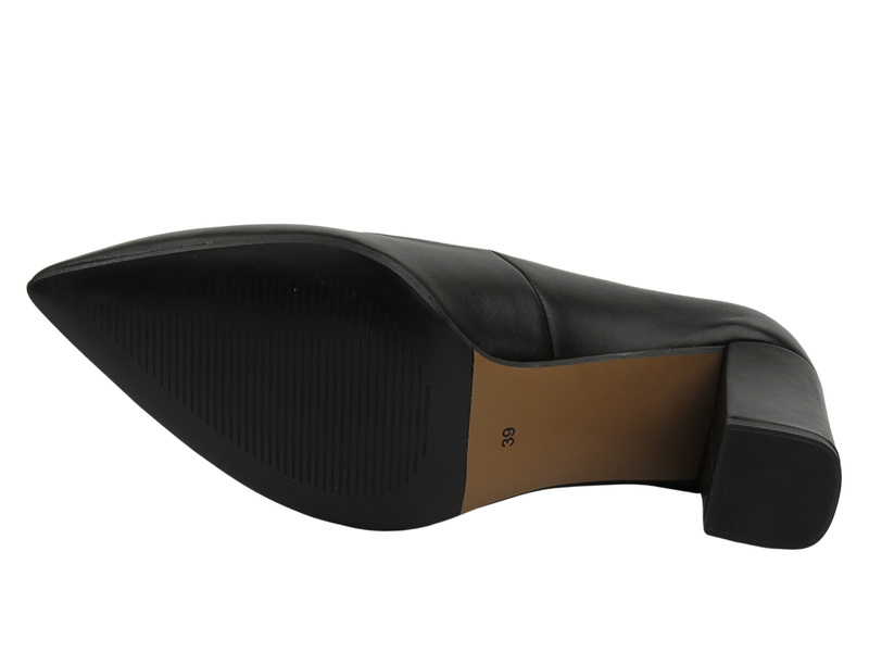 Kožené lodičky na vysokém podpatku - UNCOME 32010, černé