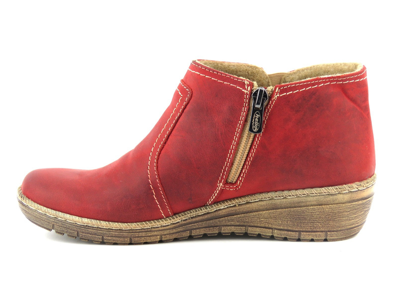 Lehké pohodlné dámské kozačky - HELIOS Komfort 525, bordó