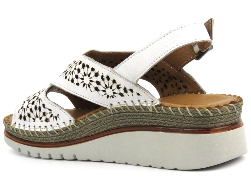 Pohodlné dámské sandály - Manitu 910214-03, bílé