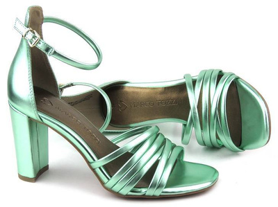 Dámské sandály na vysokém podpatku – Marco Tozzi 2-28386-20 750, zelené