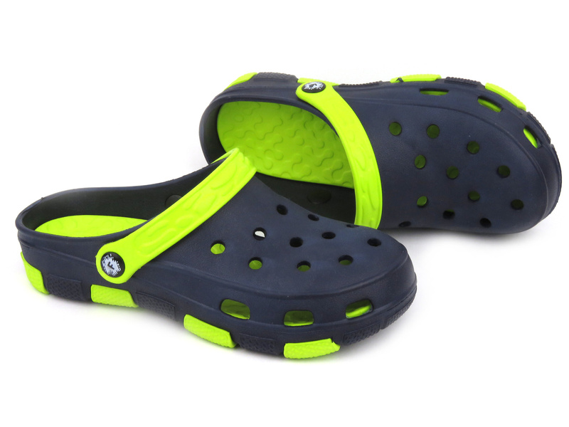 Dětské dřeváky - Realpaks PF-401, PF-402, tmavě modrá a zelená