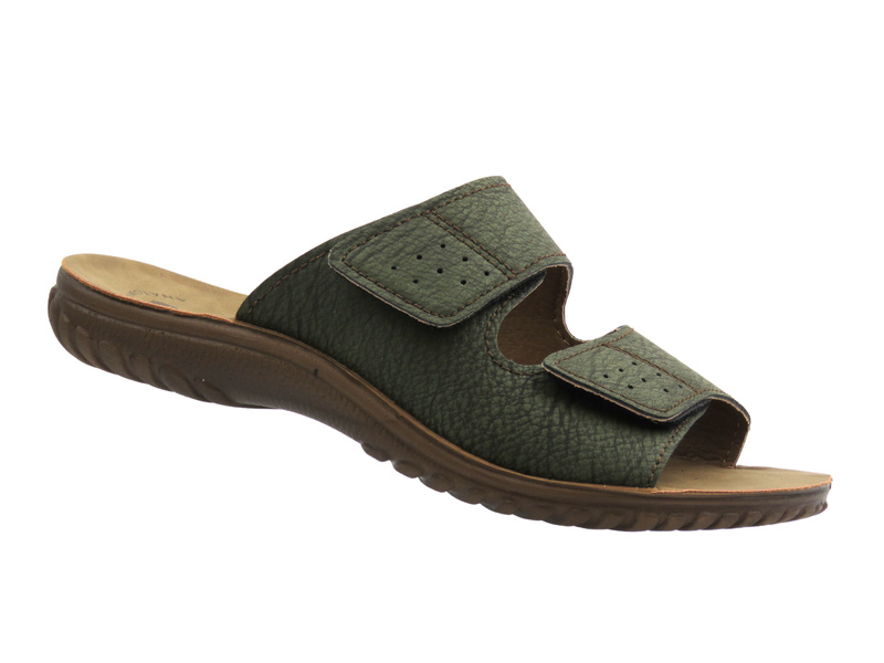 Pohodlné pánské pantofle na suchý zip, zelené, Inblu BRAIES