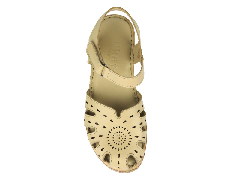 Dámské kožené sandály Nika Comfort 0162-25, béžové