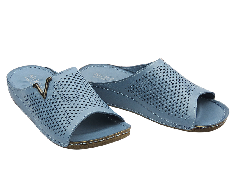 Pohodlné dámské pantofle modré Nika Komfort H-161