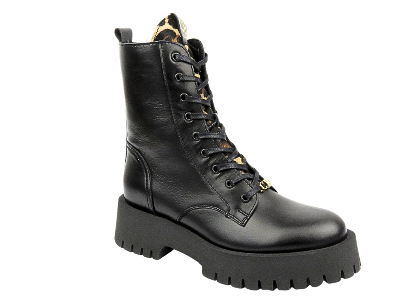 Dámské kožené boty - CheBello 4587 Black with Zipper 