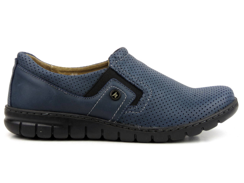 Pohodlné dámské nazouváky - Helios Komfort 329, tmavě modrá