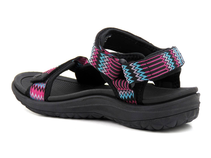 Dámské sportovní sandály na suchý zip - Lee Cooper 22-34-0948, černé se vzory