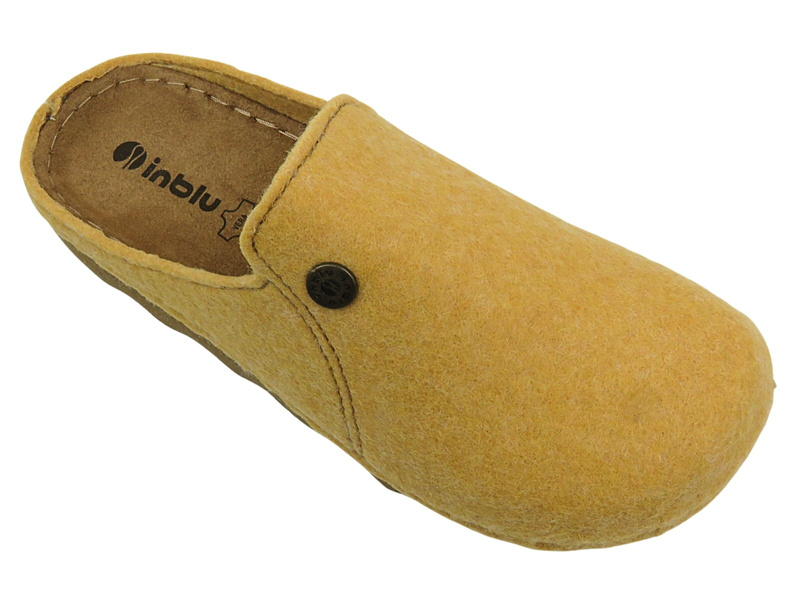 Dámské plstěné pantofle s korkovou podrážkou Inblu DK-12 Yellow Slip-On