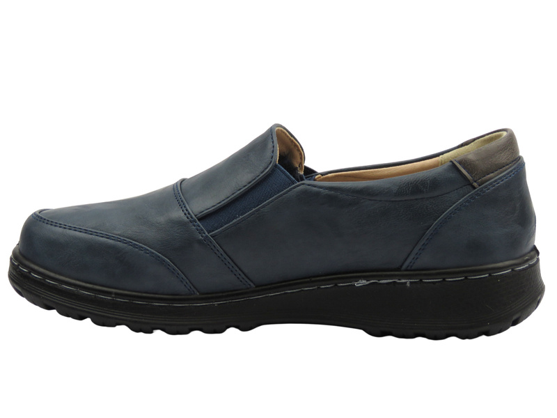 Nazouvací dámské polobotky Potocki 25-90338, tmavě modré