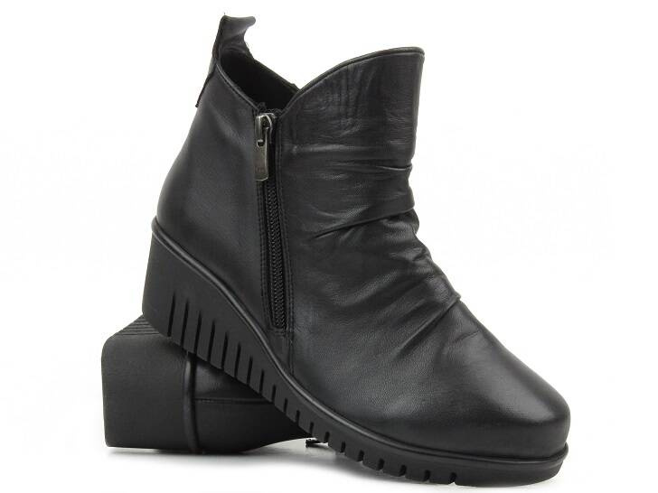 Dámské kotníkové boty na dva zipy - COMFORTABEL 960232-01, černé