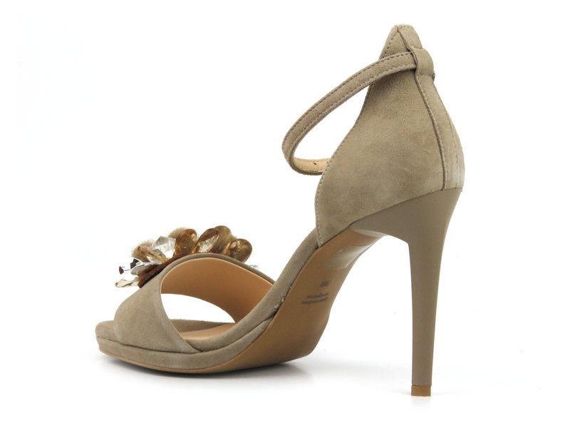 Dámské sandály na vysokém podpatku - Uncome 36306, béžové