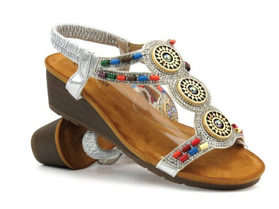 Dámské sandály - Sabatina TMF2023W-0256-K, STŘÍBRNÉ