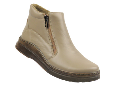 Pohodlné dámské kotníkové boty Helios Komfort 595, béžové