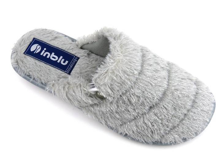 Kožešinové, měkké dámské pantofle - INBLU LB-95, šedé