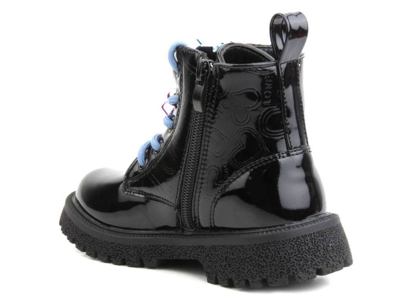 Teplé kozačky, dětské kozačky s vlnou - MISS E 23DZ23-6574, černá