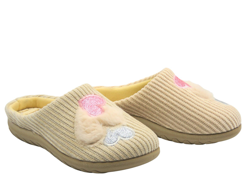 Zateplené dámské boty – Měkké dámské pantofle – INBLU 155D175, béžové