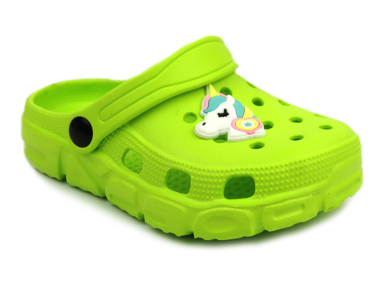 Dětské nazouváky, crocsy světle zelené Realpaks D-301
