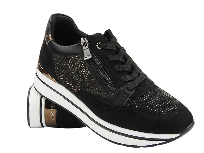 Dámské tenisky s krystalky černé INBLU IN-388