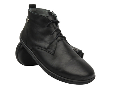 Barefoot kožené minimalistické dámské kotníkové boty černé