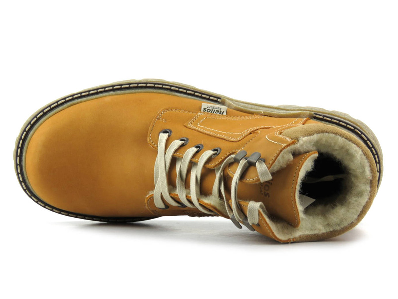 Pánské kožené boty zateplené vlnou - HELIOS Komfort 816, camel