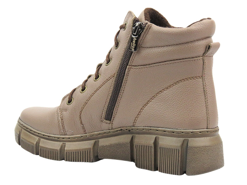 Dámské fleecové boty - HELIOS Comfort 562S Brown - zapínání na zip