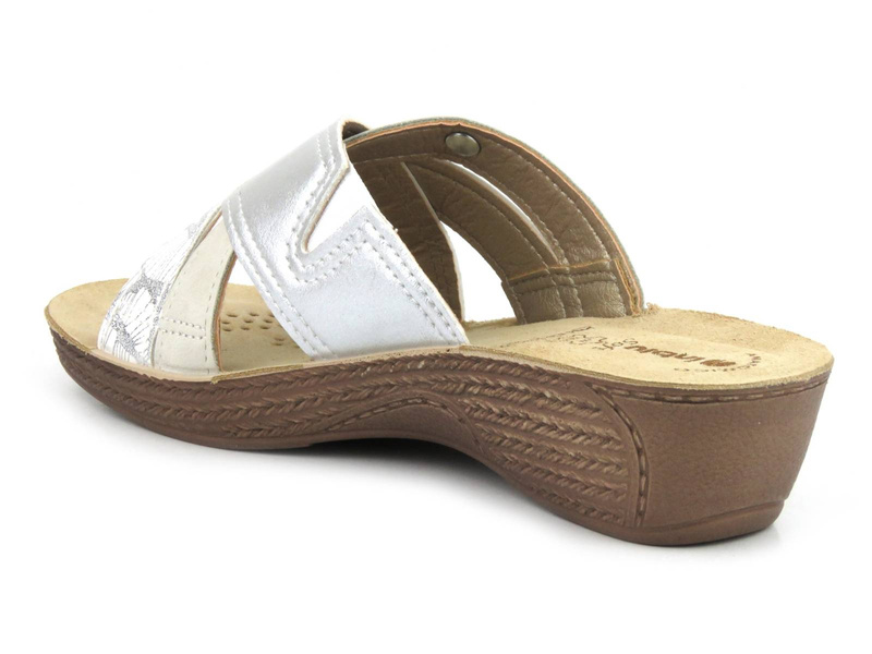 Lehké, pohodlné dámské žabky - INBLU GL-55, stříbrné