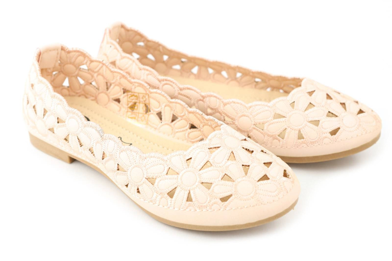 Prolamované dětské baleríny - Evento 22DZ02-4871, růžové