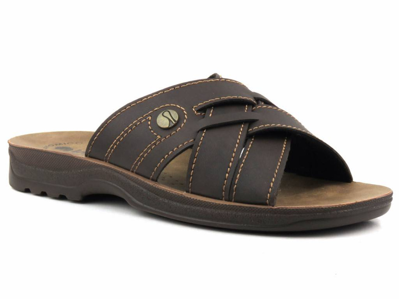 Pánské žabky se zkříženými ramínky - INBLU TG-07, tmavě hnědé