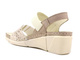 Kožené dámské sandály na klínku - HELIOS Komfort 118, ecru