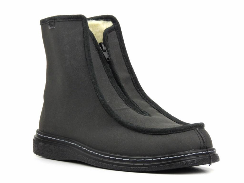 Vysoké, teplé pánské pantofle se zipem - Dr Orto 996M008, šedé