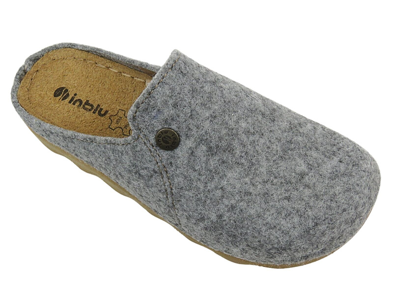 Dámské plstěné pantofle s korkovou podrážkou Inblu DK-12 Silver Slip-On