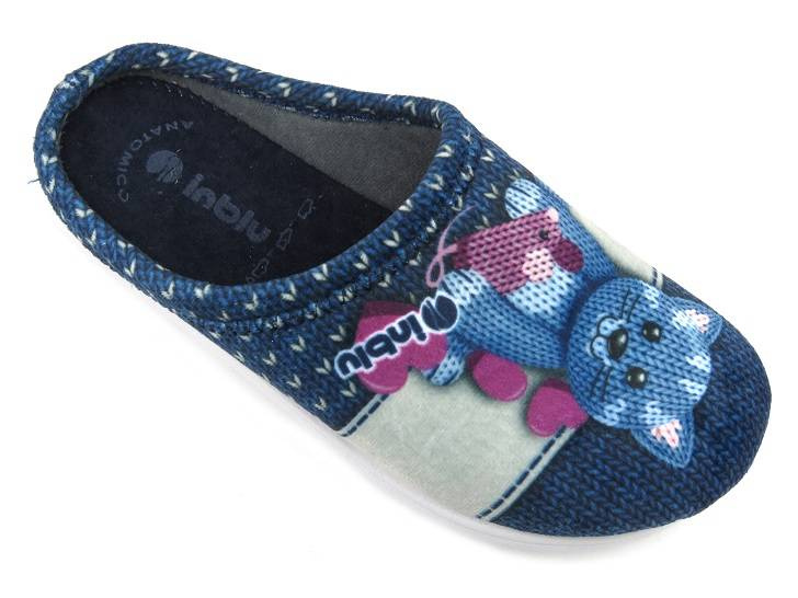 Dámské pantofle s kočičkou - INBLU CAMILLE, tmavě modrá