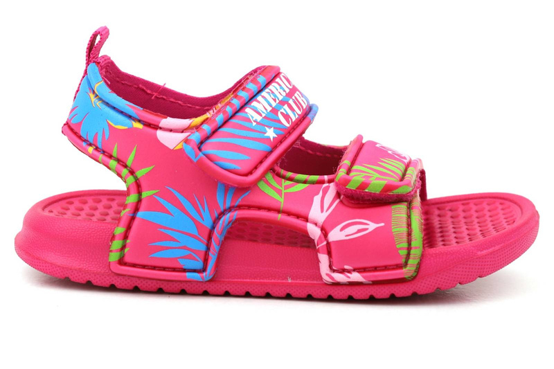 Pěnové sandály pro dívky - American Club NH 85/23 NH 86/23, tmavě růžové