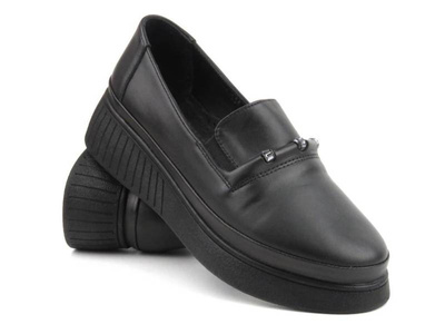 Dámské lordy z přírodní kůže - VENEZIA P108424 114, černá