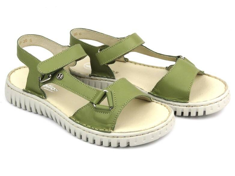 Kožené dámské sandály polské značky - HELIOS Komfort 249S, červené