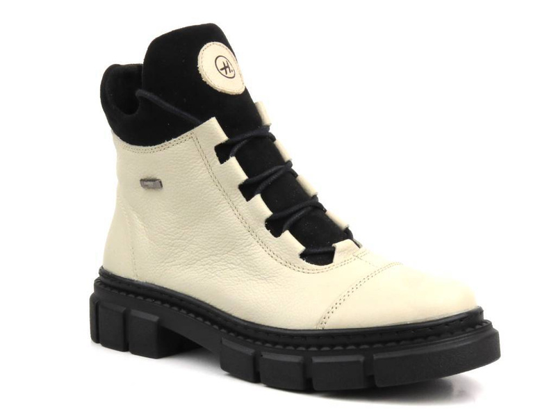 Pohodlné dámské kotníkové boty - HELIOS Komfort 556, ecru