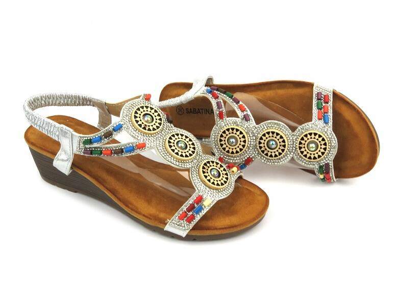 Dámské sandály - Sabatina TMF2023W-0256-K, STŘÍBRNÉ