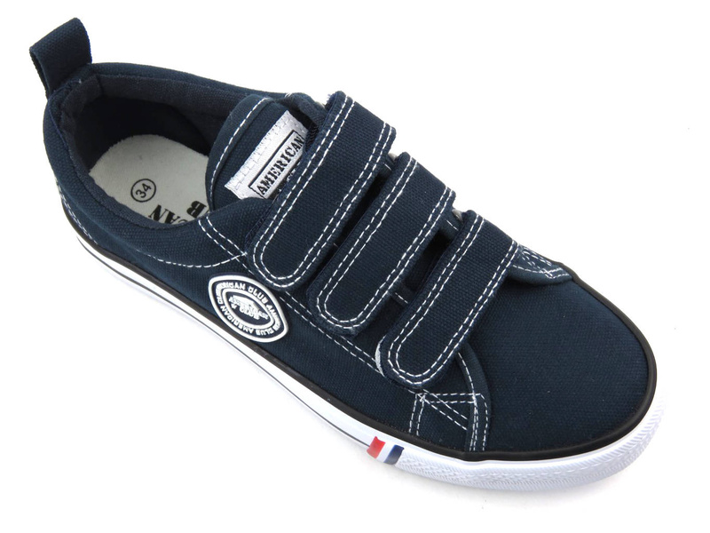 Dětské a mládežnické tenisky na suchý zip - AMERICAN CLUB LH 71/22 / LH 59/22 LH 60/22, tmavě modrá