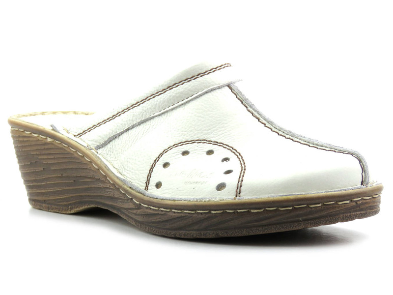Pohodlné dámské sandály na klínku - HELIOS Komfort 624, bílá 2